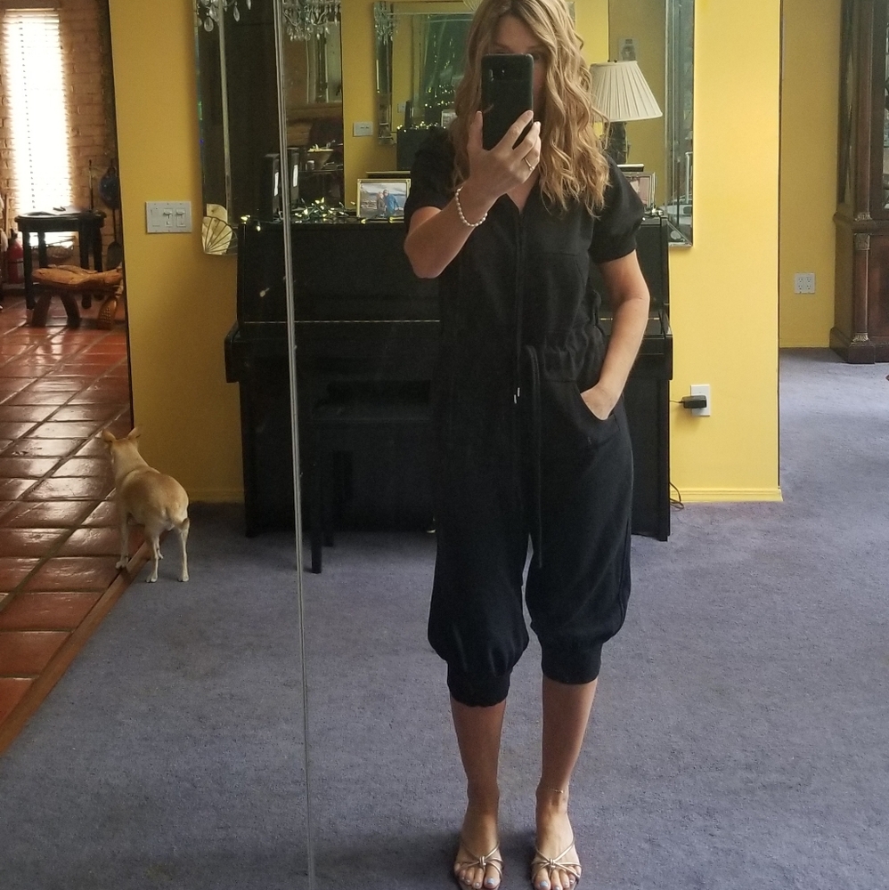 Cropped black jumpsuit. Size medium